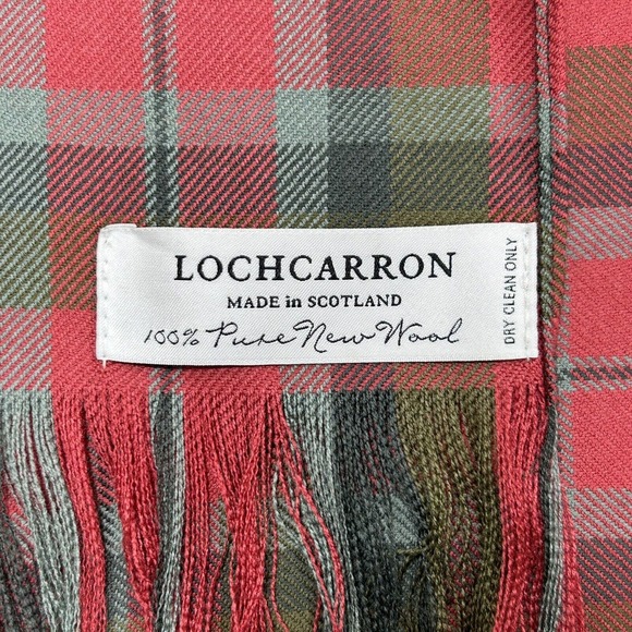 Lochcarron of Scotland Scarf Red Green Tartan Plaid Preppy Wool 90"x 10.5" - Picture 7 of 8